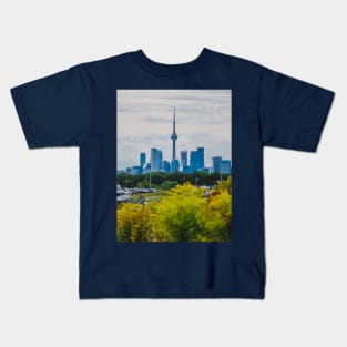 Toronto Cityscape View From Tommy Thompson Park Photograph Kids T-Shirt